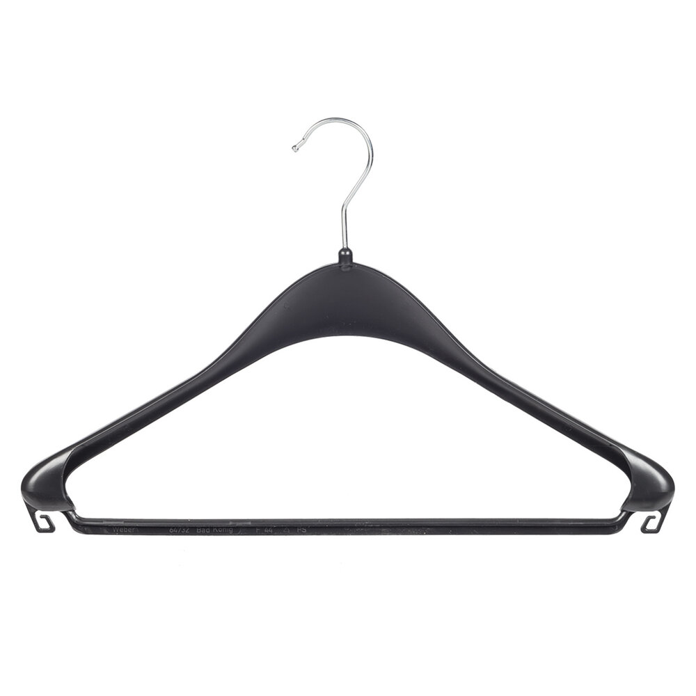 WEBER Jacken / Anzugbügel (gebogen)  Kunststoff schwarz mit Schulterverbreiterung und Hosensteg