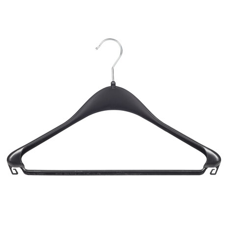 WEBER Jacken / Anzugbügel (gebogen)  Kunststoff schwarz mit Schulterverbreiterung und Hosensteg