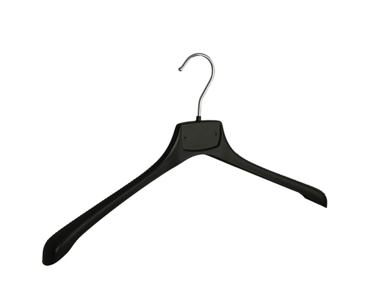 Jacken / Anzugbügel (gebogen) Kunststoff schwarz mit Schulterverbreiterung