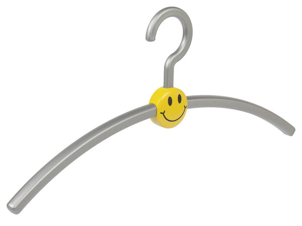 Garderobenbügel "Smile" Kunststoff silber / gelb