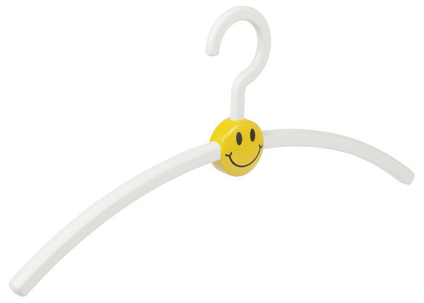 Garderobenbügel "Smile" Kunststoff weiß / gelb