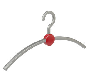 CW CONCEPT Garderobenbügel "Point" Kunststoff silber / rot