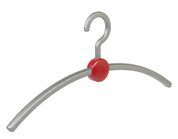 CW CONCEPT Garderobenbügel "Point" Kunststoff silber / rot