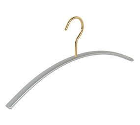 Garderobenbügel "Loft" Aluminium mit Messinghaken