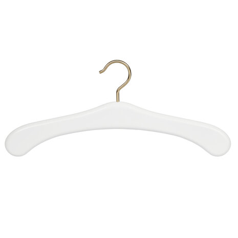 Garderobenbügel Buchenholz weiß lackiert mit Messinghaken