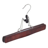 Hosenklemme Buchenholz mahagoni gebeizt mit Filz Einlage Hosenklemme Buchenholz mahagoni gebeizt mit Filz Einlage