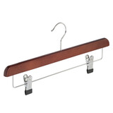 Rock / Hosenbügel Buchenholz mahagoni gebeizt mit anti-rutsch Klammern Rock / Hosenbügel Buchenholz mahagoni gebeizt mit anti-rutsch Klammern