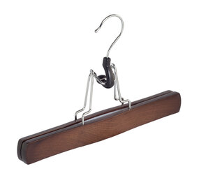 Hosenklemme Buchenholz nussbaum gebeizt mit Filz Einlage Hosenklemme Buchenholz nussbaum gebeizt mit Filz Einlage