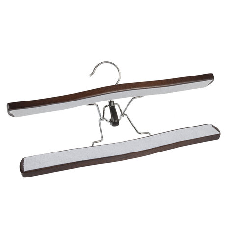 Hosenklemme Buchenholz nussbaum gebeizt mit Filz Einlage