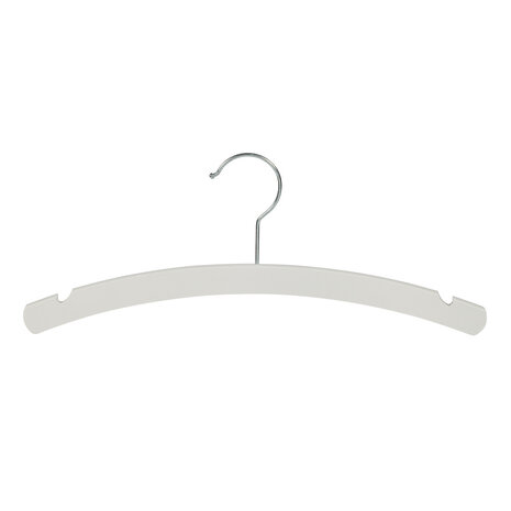 Blusen / Hemdenbügel (flach) Buchenholz weiß lackiert mit Rockkerben Blusen / Hemdenbügel (flach) Buchenholz weiß lackiert mit Rockkerben