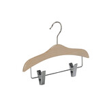 Blusen / Hemdenbügel (flach) Buchenholz natur lackiert mit anti-rutsch Klammern Blusen / Hemdenbügel (flach) Buchenholz natur lackiert mit anti-rutsch Klammern