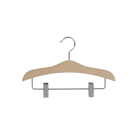 DER KLEIDERBÜGELRIESE Blusen / Hemdenbügel (flach) Buchenholz natur lackiert mit anti-rutsch Klammern