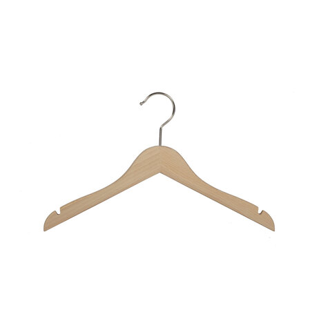 Blusen / Hemdenbügel (flach) Buchenholz natur lackiert mit Rockkerben