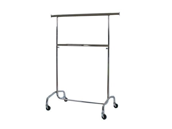 Rollständer verchromt + Zwischenstange, höhenverstellbar 106 - 200 cm