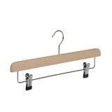 Rock / Hosenbügel Buchenholz natur lackiert mit anti-rutsch Klammern Rock / Hosenbügel Buchenholz natur lackiert mit anti-rutsch Klammern