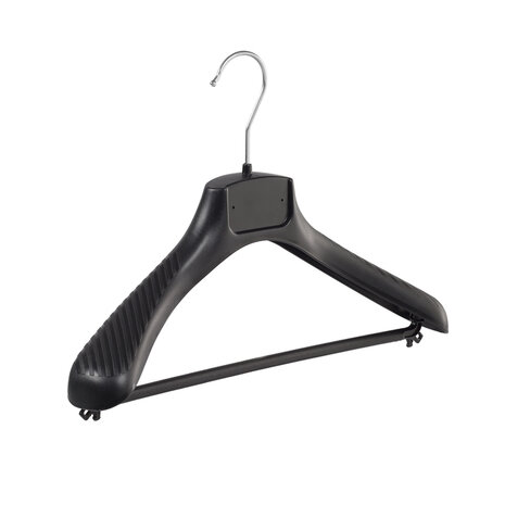 SER-VIZ Jacken / Anzugbügel (gebogen) Kunststoff schwarz mit Schulterverbreiterung und Hosensteg