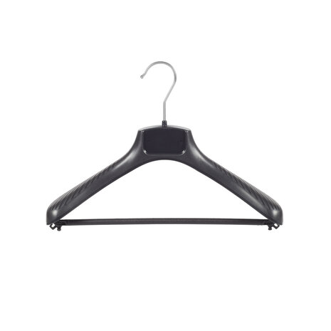 SER-VIZ Jacken / Anzugbügel (gebogen) Kunststoff schwarz mit Schulterverbreiterung und Hosensteg