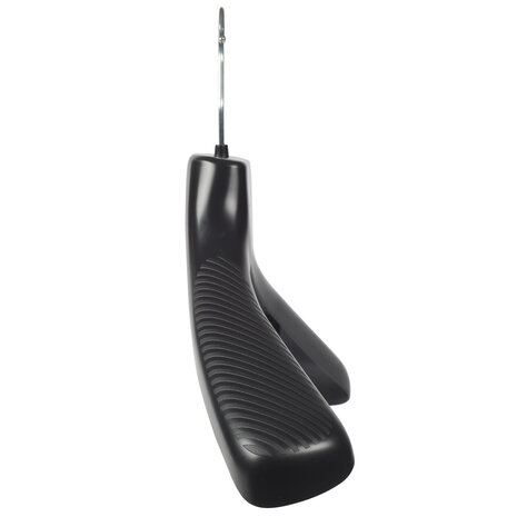 Jacken / Anzugbügel (gebogen) Kunststoff schwarz mit Schulterverbreiterung und anti-rutsch Hosensteg (2 mm Schaum)