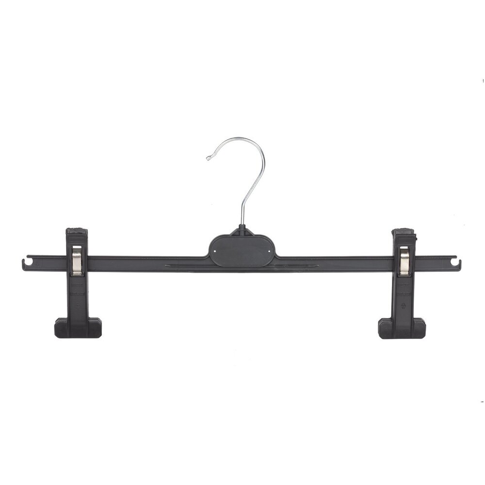 Rock / Hosenbügel Kunststoff schwarz mit anti-rutsch Klammern (extra lang)