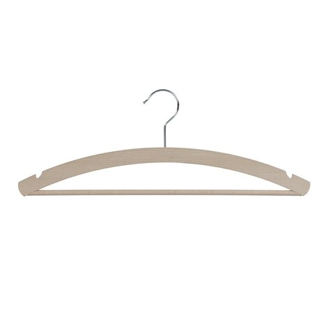 Blusen / Hemdenbügel Buchenholz unlackiert mit Rockkerben und Hosensteg, 42 cm
