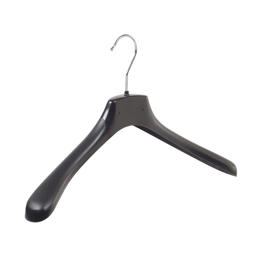 Jacken / Anzugbügel (gebogen) Kunststoff schwarz mit Schulterverbreiterung