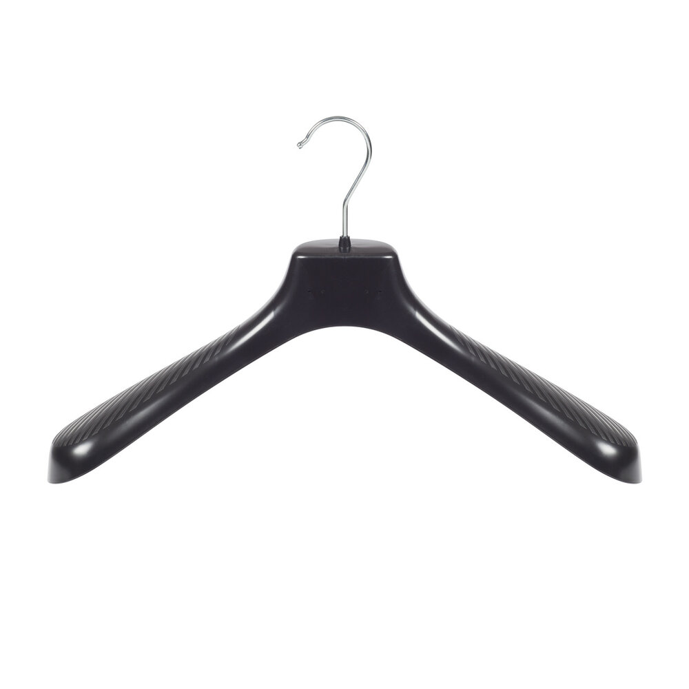 Jacken / Anzugbügel (gebogen) Kunststoff schwarz mit Schulterverbreiterung