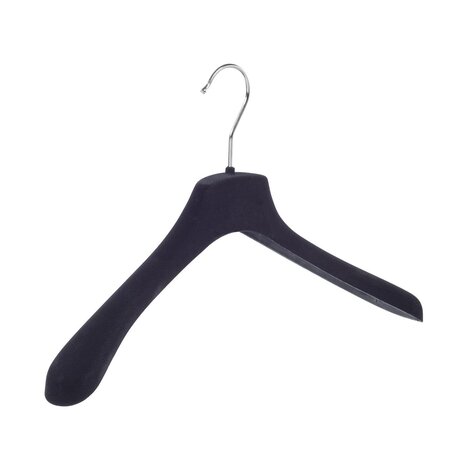 SER-VIZ Jacken / Anzugbügel (gebogen) Kunststoff Samt schwarz mit Schulterverbreiterung SER-VIZ Jacken / Anzugbügel (gebogen) Kunststoff Samt schwarz mit Schulterverbreiterung