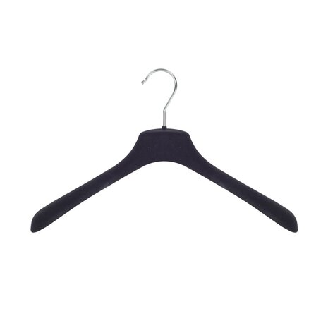 Jacken / Anzugbügel (gebogen) Kunststoff Samt schwarz mit Schulterverbreiterung