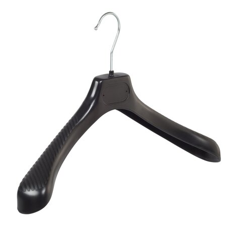 Jacken / Anzugbügel (gebogen) Kunststoff schwarz mit Schulterverbreiterung