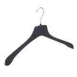 Jacken / Anzugbügel (gebogen) Kunststoff Samt schwarz mit Schulterverbreiterung