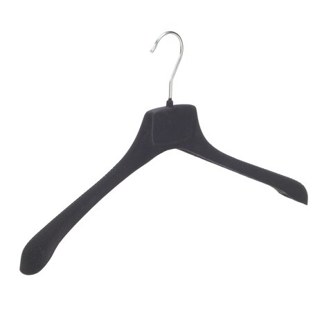 SER-VIZ Jacken / Anzugbügel (gebogen) Kunststoff Samt schwarz mit Schulterverbreiterung