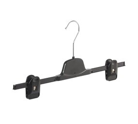 Rock / Hosenbügel  Kunststoff schwarz mit anti-rutsch Klammern Rock / Hosenbügel  Kunststoff schwarz mit anti-rutsch Klammern