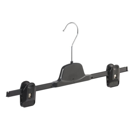 Rock / Hosenbügel Kunststoff schwarz mit anti-rutsch Klammern Rock / Hosenbügel Kunststoff schwarz mit anti-rutsch Klammern