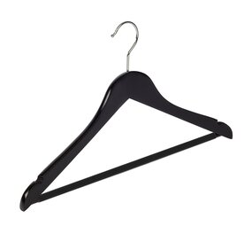 Blusen / Hemdenbügel (gewinkelt) Buchenholz schwarz lackiert mit Rockkerben und anti-rutsch Hosensteg Blusen / Hemdenbügel (gewinkelt) Buchenholz schwarz lackiert mit Rockkerben und anti-rutsch Hosensteg