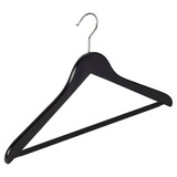 Blusen / Hemdenbügel (gewinkelt) Buchenholz schwarz lackiert mit anti-rutsch Hosensteg Blusen / Hemdenbügel (gewinkelt) Buchenholz schwarz lackiert mit anti-rutsch Hosensteg