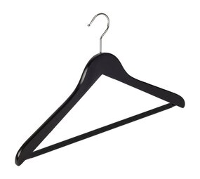 Blusen / Hemdenbügel (gewinkelt) Buchenholz schwarz lackiert mit anti-rutsch Hosensteg Blusen / Hemdenbügel (gewinkelt) Buchenholz schwarz lackiert mit anti-rutsch Hosensteg