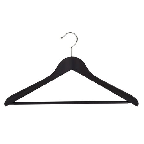 DER KLEIDERBÜGELRIESE Blusen / Hemdenbügel (gewinkelt) Buchenholz schwarz lackiert mit anti-rutsch Hosensteg DER KLEIDERBÜGELRIESE Blusen / Hemdenbügel (gewinkelt) Buchenholz schwarz lackiert mit anti-rutsch Hosensteg