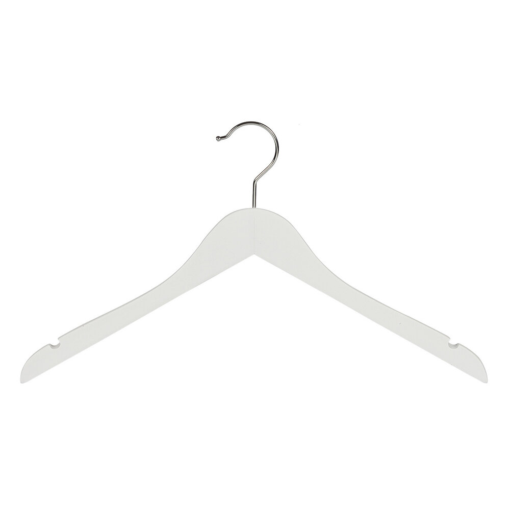 Blusen / Hemdenbügel (gewinkelt) Buchenholz weiß lackiert mit Rockkerben Blusen / Hemdenbügel (gewinkelt) Buchenholz weiß lackiert mit Rockkerben