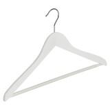 Blusen / Hemdenbügel (gewinkelt) Buchenholz weiß lackiert mit anti-rutsch Hosensteg Blusen / Hemdenbügel (gewinkelt) Buchenholz weiß lackiert mit anti-rutsch Hosensteg