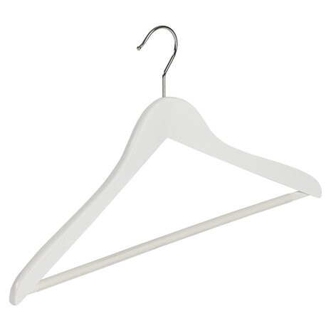 DER KLEIDERBÜGELRIESE Blusen / Hemdenbügel (gewinkelt) Buchenholz weiß lackiert mit anti-rutsch Hosensteg DER KLEIDERBÜGELRIESE Blusen / Hemdenbügel (gewinkelt) Buchenholz weiß lackiert mit anti-rutsch Hosensteg