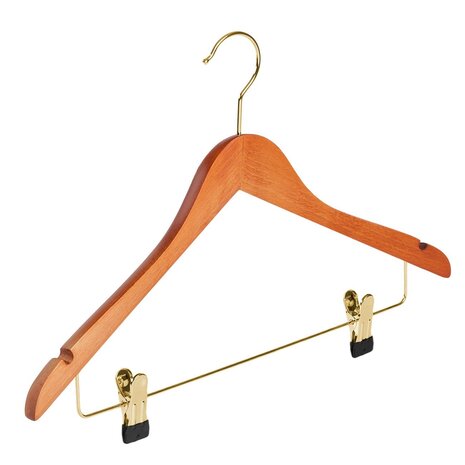 DER KLEIDERBÜGELRIESE Blusen / Hemdenbügel (gewinkelt) Buchenholz kirsch gebeizt mit Messinghaken, Rockkerben und anti-rutsch Klammern DER KLEIDERBÜGELRIESE Blusen / Hemdenbügel (gewinkelt) Buchenholz kirsch gebeizt mit Messinghaken, Rockkerben und anti-rutsch Klammern