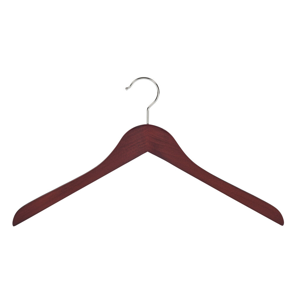 Blusen / Hemdenbügel (gewinkelt) Buchenholz mahagoni gebeizt