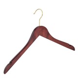 Blusen / Hemdenbügel (gewinkelt) Buchenholz mahagoni gebeizt mit Messinghaken und Rockkerben Blusen / Hemdenbügel (gewinkelt) Buchenholz mahagoni gebeizt mit Messinghaken und Rockkerben