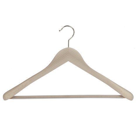 Jacken / Anzugbügel (gewinkelt) Buchenholz unlackiert mit Schulterverbreiterung und anti-rutsch Hosensteg