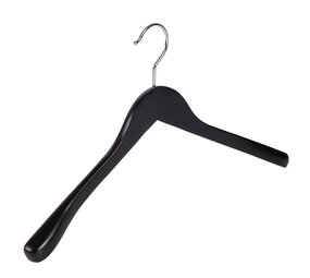 DER KLEIDERBÜGELRIESE Jacken / Anzugbügel (gewinkelt) Buchenholz schwarz lackiert mit Schulterverbreiterung DER KLEIDERBÜGELRIESE Jacken / Anzugbügel (gewinkelt) Buchenholz schwarz lackiert mit Schulterverbreiterung