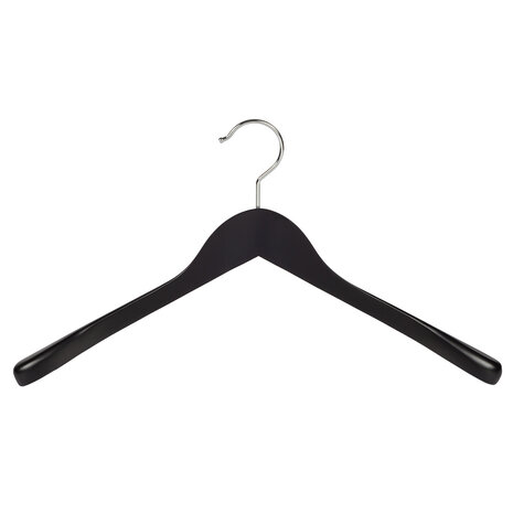 DER KLEIDERBÜGELRIESE Jacken / Anzugbügel (gewinkelt) Buchenholz schwarz lackiert mit Schulterverbreiterung DER KLEIDERBÜGELRIESE Jacken / Anzugbügel (gewinkelt) Buchenholz schwarz lackiert mit Schulterverbreiterung