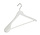 Jacken / Anzugbügel (gewinkelt) Buchenholz weiß lackiert mit Schulterverbreiterung und anti-rutsch Hosensteg