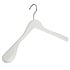 Jacken / Anzugbügel (gewinkelt) Buchenholz weiß lackiert mit Schulterverbreiterung