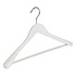 Jacken / Anzugbügel (gewinkelt) Buchenholz weiß lackiert mit Schulterverbreiterung und anti-rutsch Hosensteg Jacken / Anzugbügel (gewinkelt) Buchenholz weiß lackiert mit Schulterverbreiterung und anti-rutsch Hosensteg