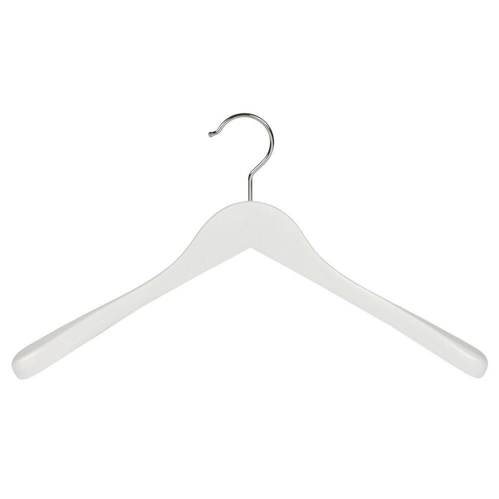 Jacken / Anzugbügel (gewinkelt) Buchenholz weiß lackiert mit Schulterverbreiterung Jacken / Anzugbügel (gewinkelt) Buchenholz weiß lackiert mit Schulterverbreiterung